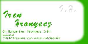 iren hronyecz business card