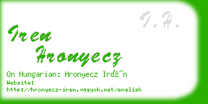 iren hronyecz business card